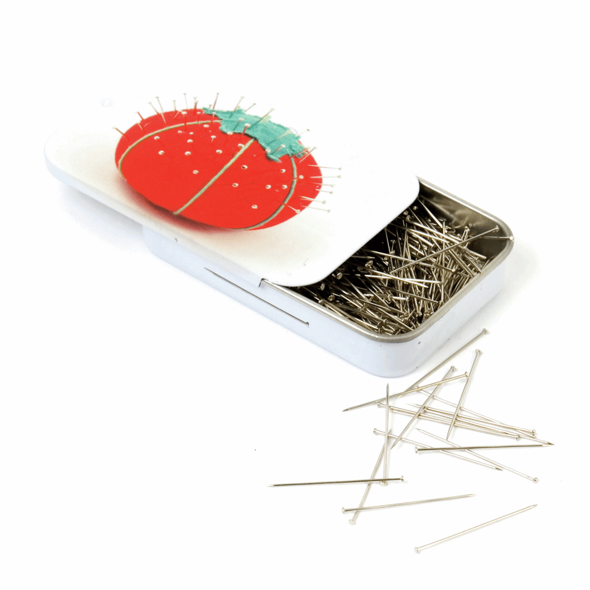 Pin Station Straight Dressmaking Pins in Tin
