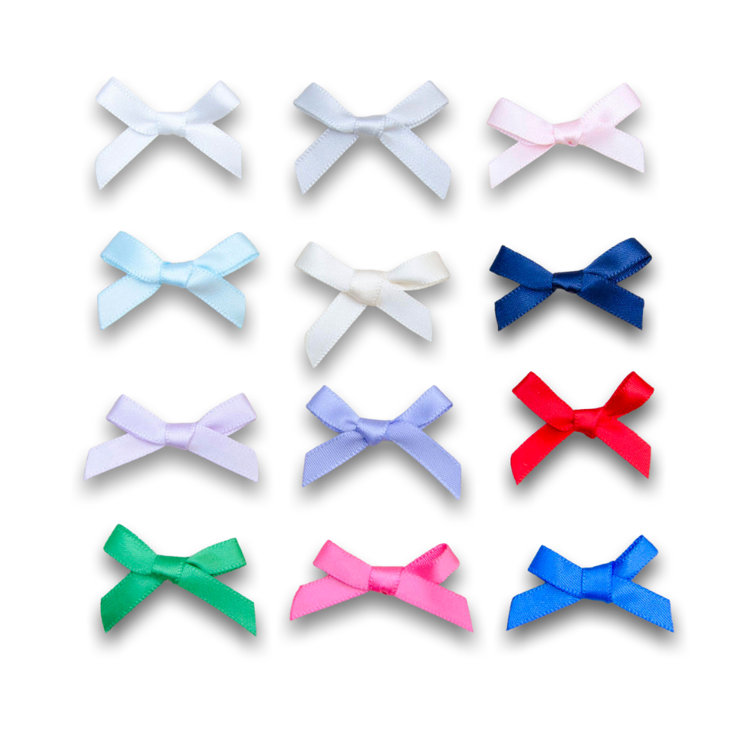 Single 7mm Satin Ribbon Bow - various colours
