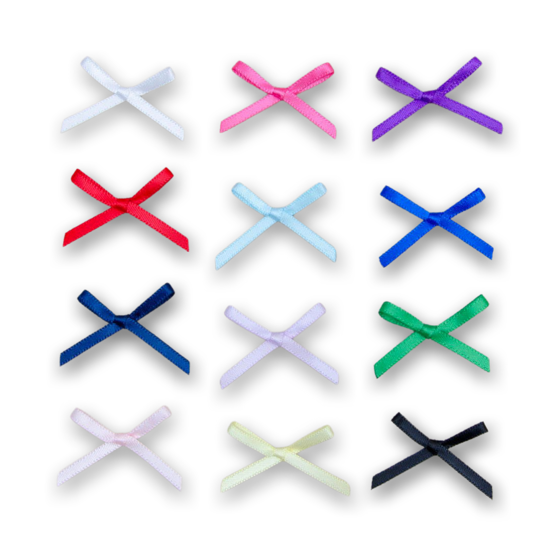 Single 3mm Satin Ribbon Bow - various colours