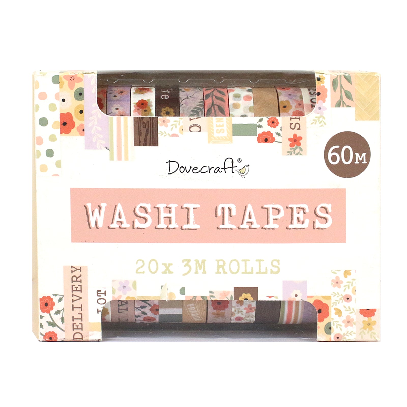 Dovecraft Washi Pastel Tape Box - 20 Rolls