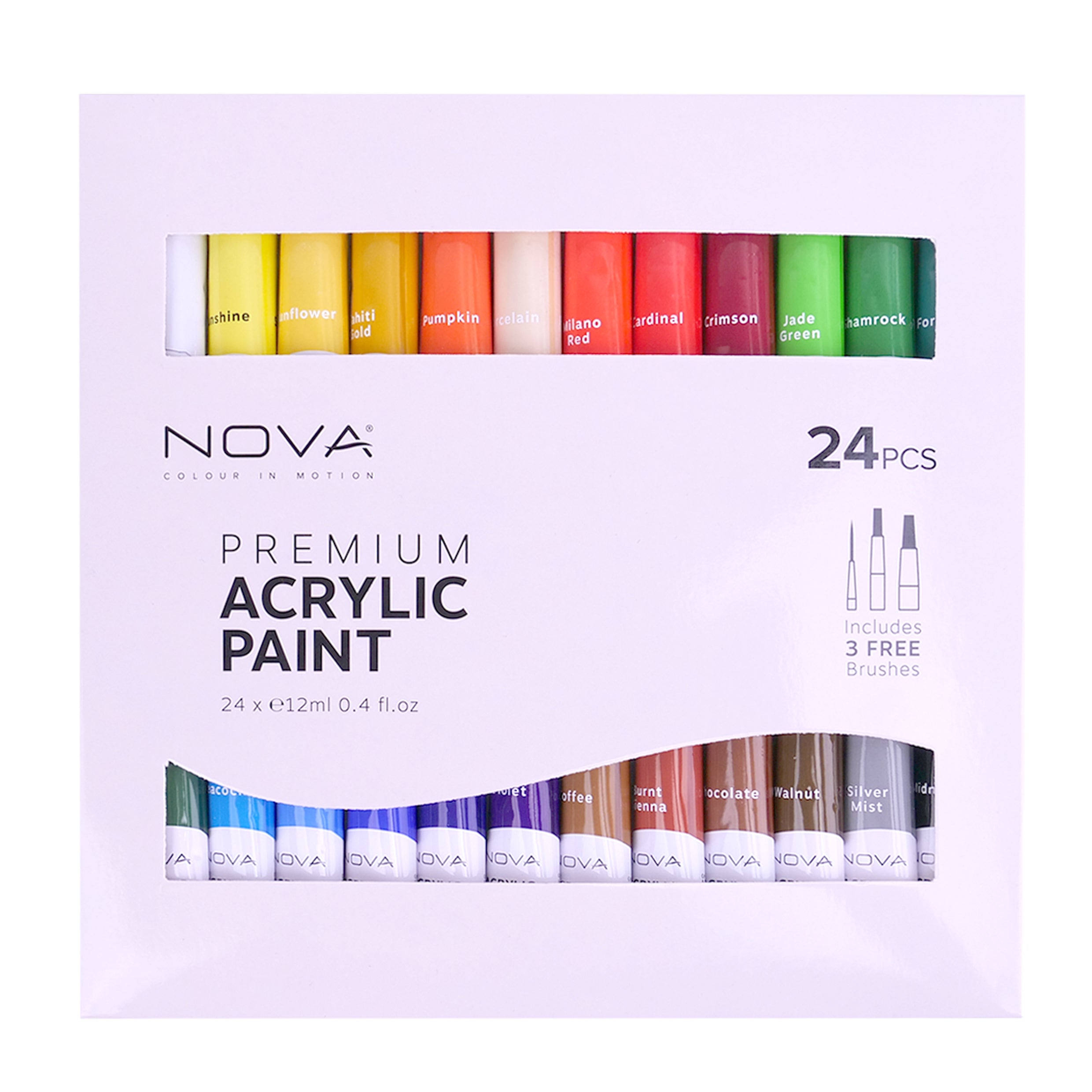 Nova Premium Acrylic Paint Set - 24pc