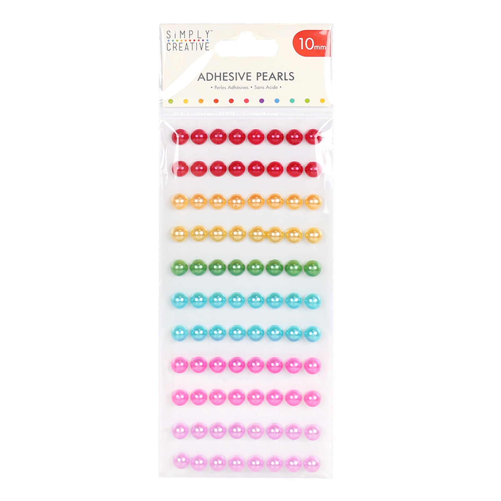 Simply Creative 10mm Adhesive Pearls - 88pk
