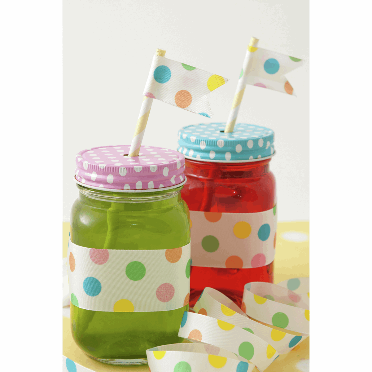 Berisfords Ribbon: Multicolour Dotty - various widths | Buy Online from The Home Crafters