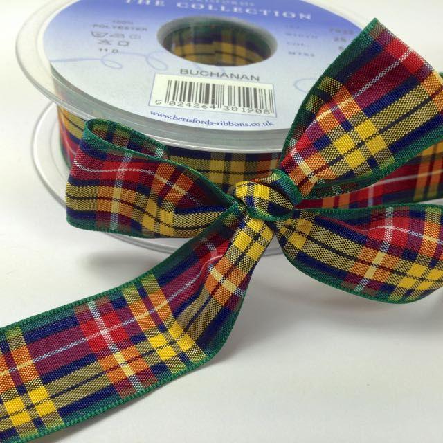 Berisfords Woven Edge Ribbon - Tartan | Buy Online from The Home Crafters