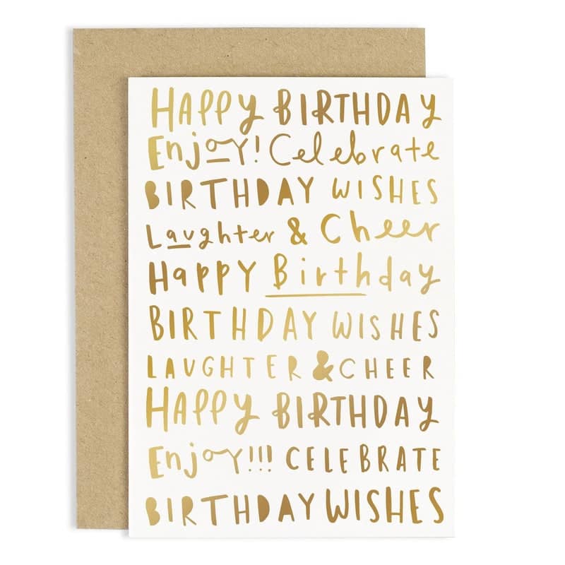 Birthday Words Greetings Card