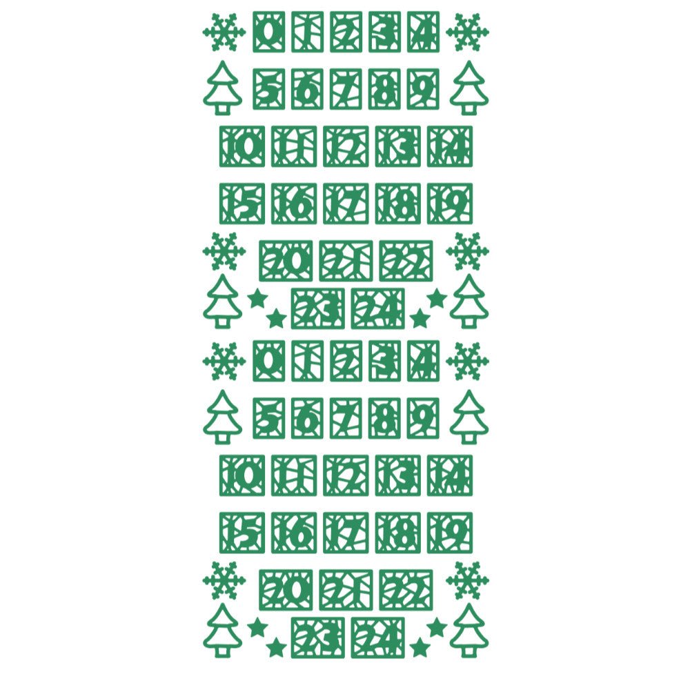 Christmas Advent Number Peeloff Stickers - Mirror Finish | Buy Online from The Home Crafters