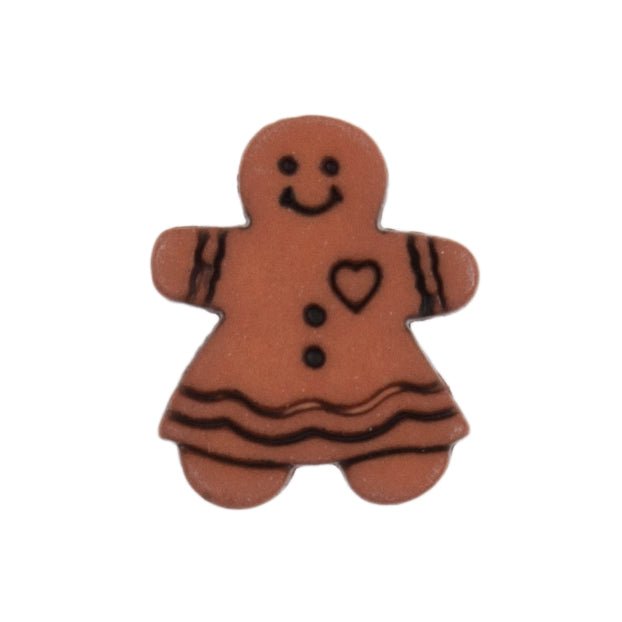 Christmas Buttons: Gingerbread Woman 18mm | Buy Online from The Home Crafters