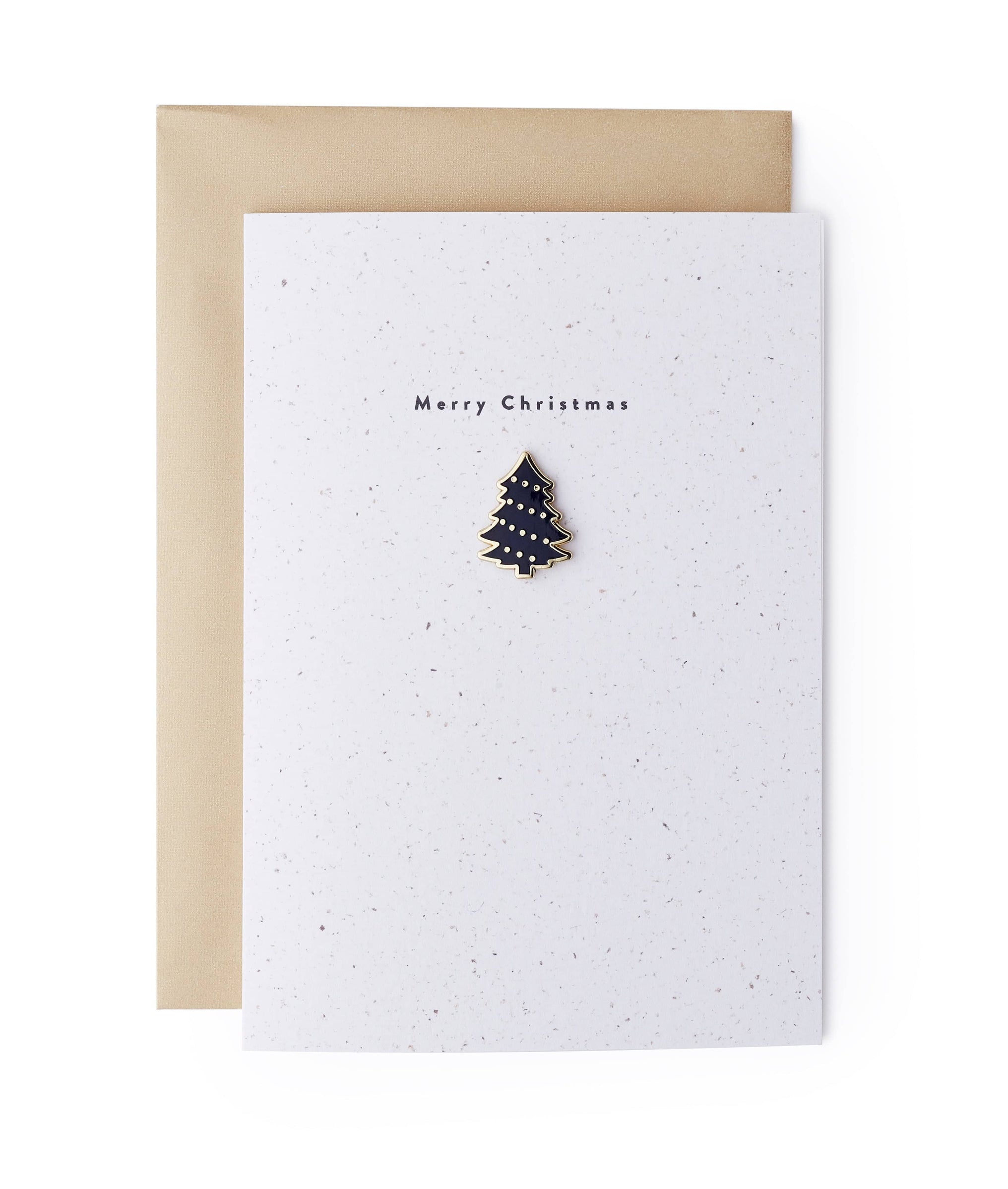 Merry Christmas Tree Enamel Pin with Card