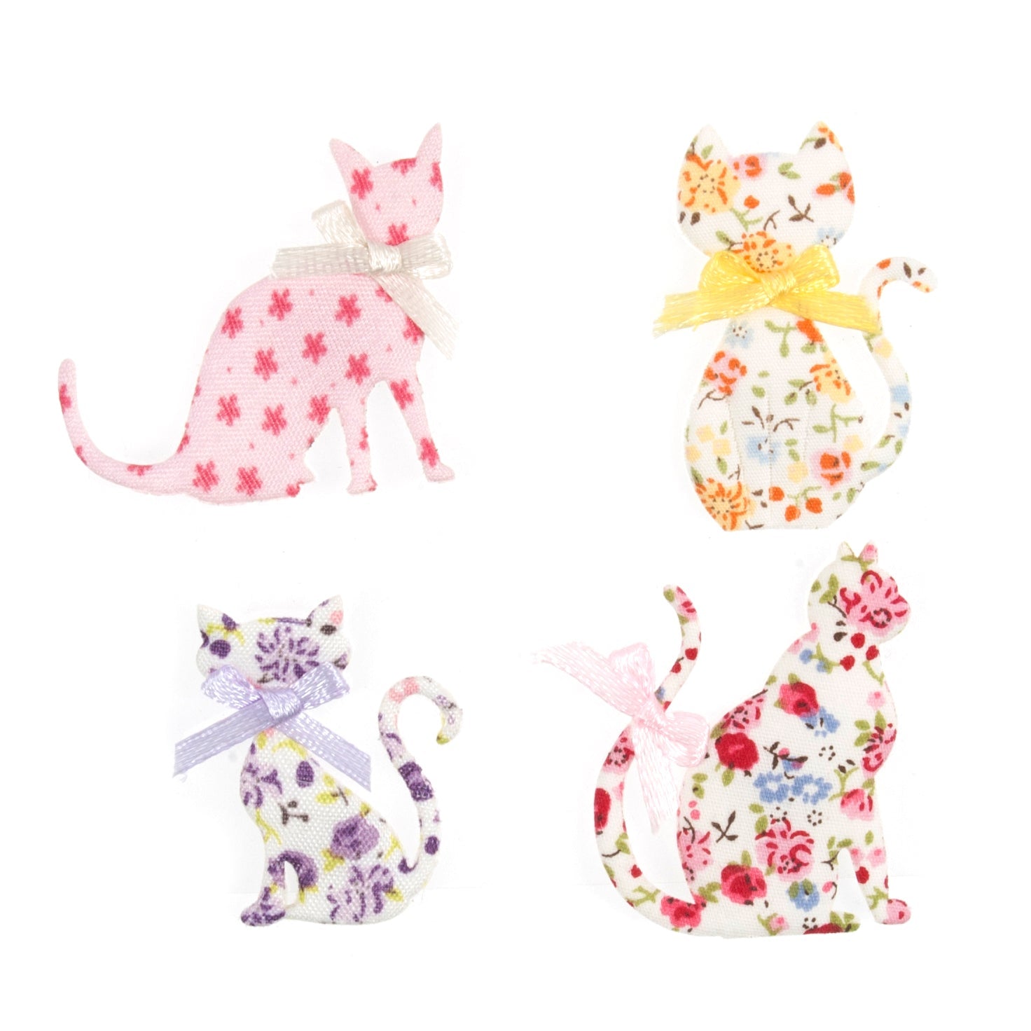 Craft Embellishments: Felt Floral Cats - 4pk | Buy Online from The Home Crafters