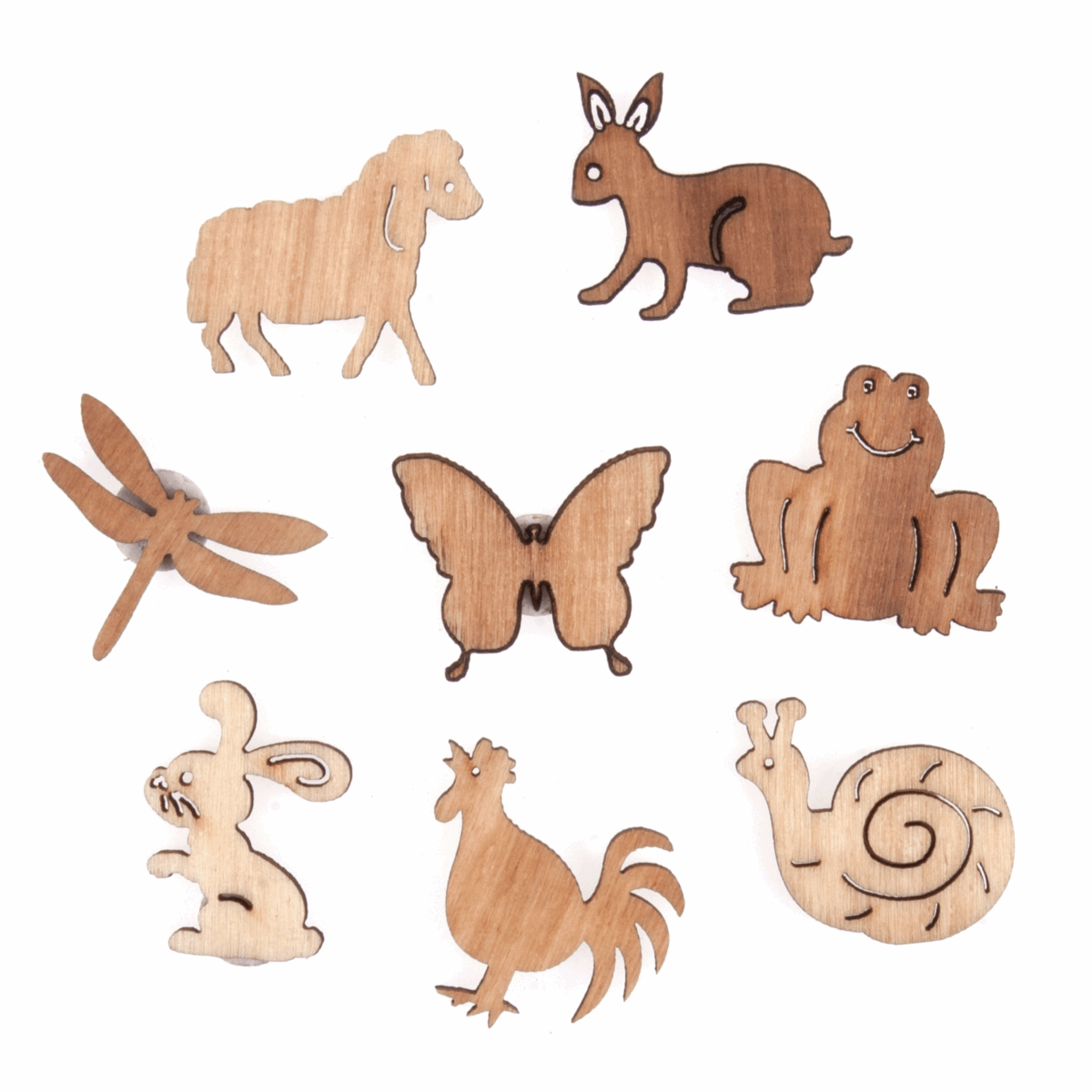 Crafts Embellishments: Wooden Animals - 8pk | Buy Online from The Home Crafters