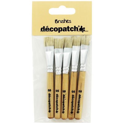 Decopatch no.5 Hog Bristle Paste Brushes - 5pk | Buy Online from The Home Crafters