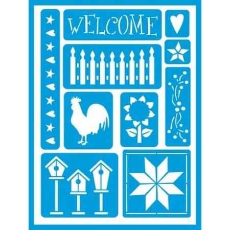 DecoArt Americana Sefl Adhesive Stencil Set - Country