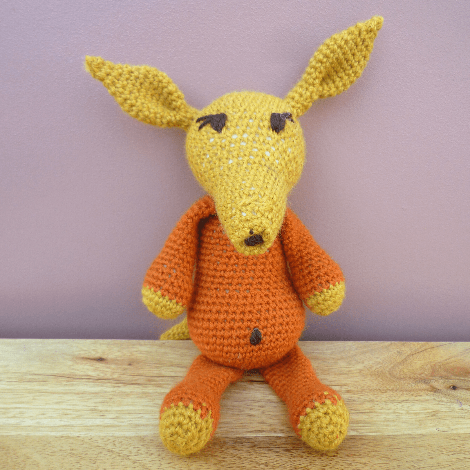 Handmade Crochet: Anvil the Aardvark | Buy Online from The Home Crafters
