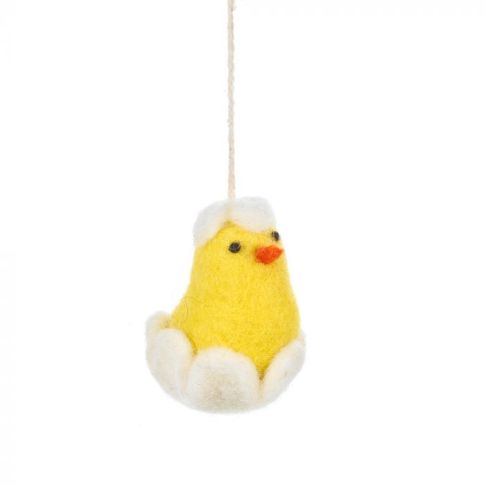 Handmade Felt Hanging Easter Decoration - Baby Chicklet