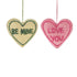 Handmade Felt Love Hearts Set of 2 Hanging Valentines Decorations