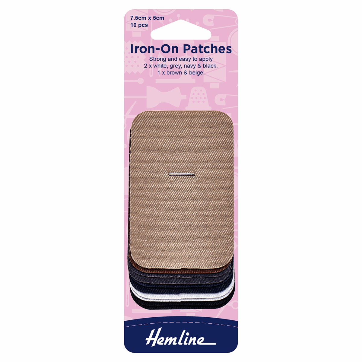 Hemline Assorted Iron On Patches - Cotton | Buy Online from The Home Crafters