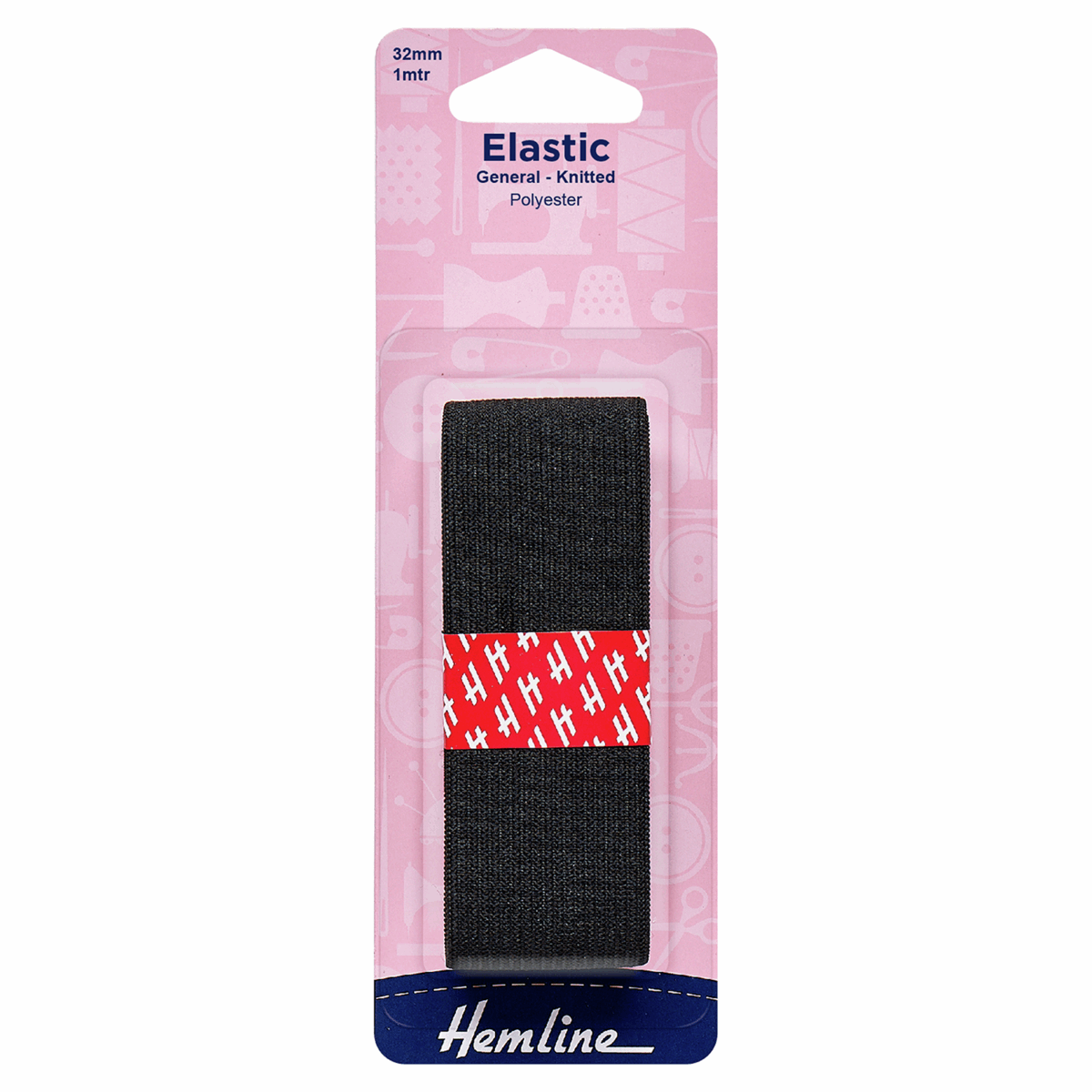 Hemline General Purpose Knitted Elastic - 1m x 32mm | Buy Online from The Home Crafters