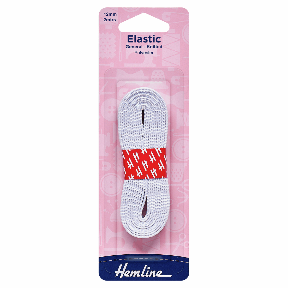 Hemline General Purpose Knitted Elastic - 2m x 12mm | Buy Online from The Home Crafters
