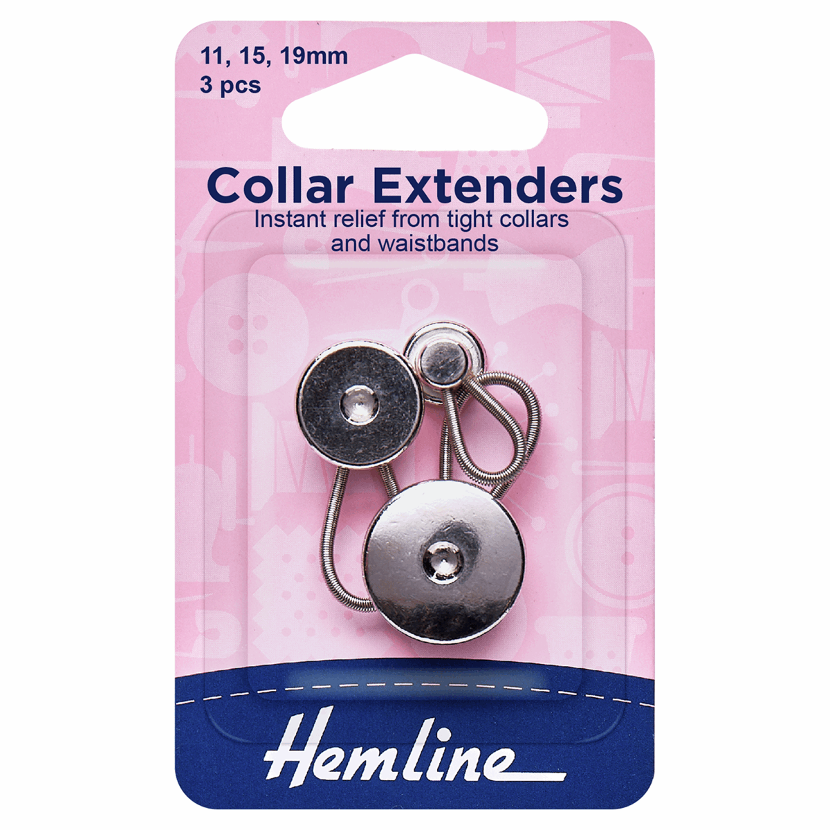Hemline Metal Collar & Waistband Expanders - 3pc | Buy Online from The Home Crafters