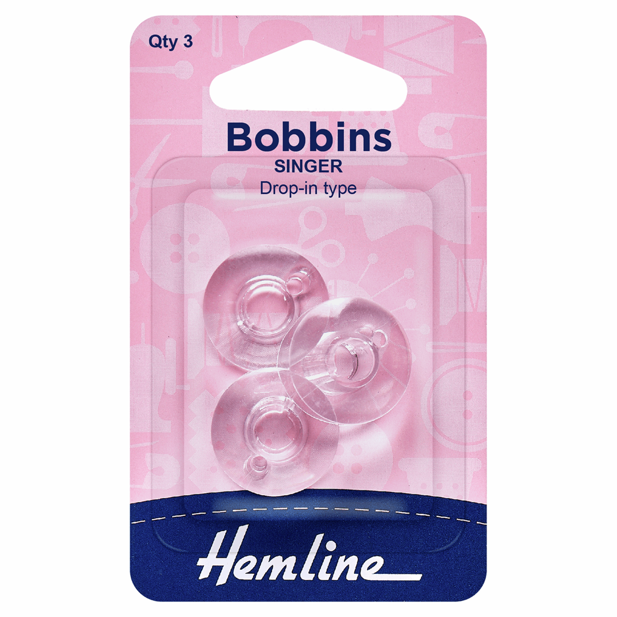 Hemline Plastic Bobbins: Singer/Class 66k - 3pc | Buy Online from The Home Crafters