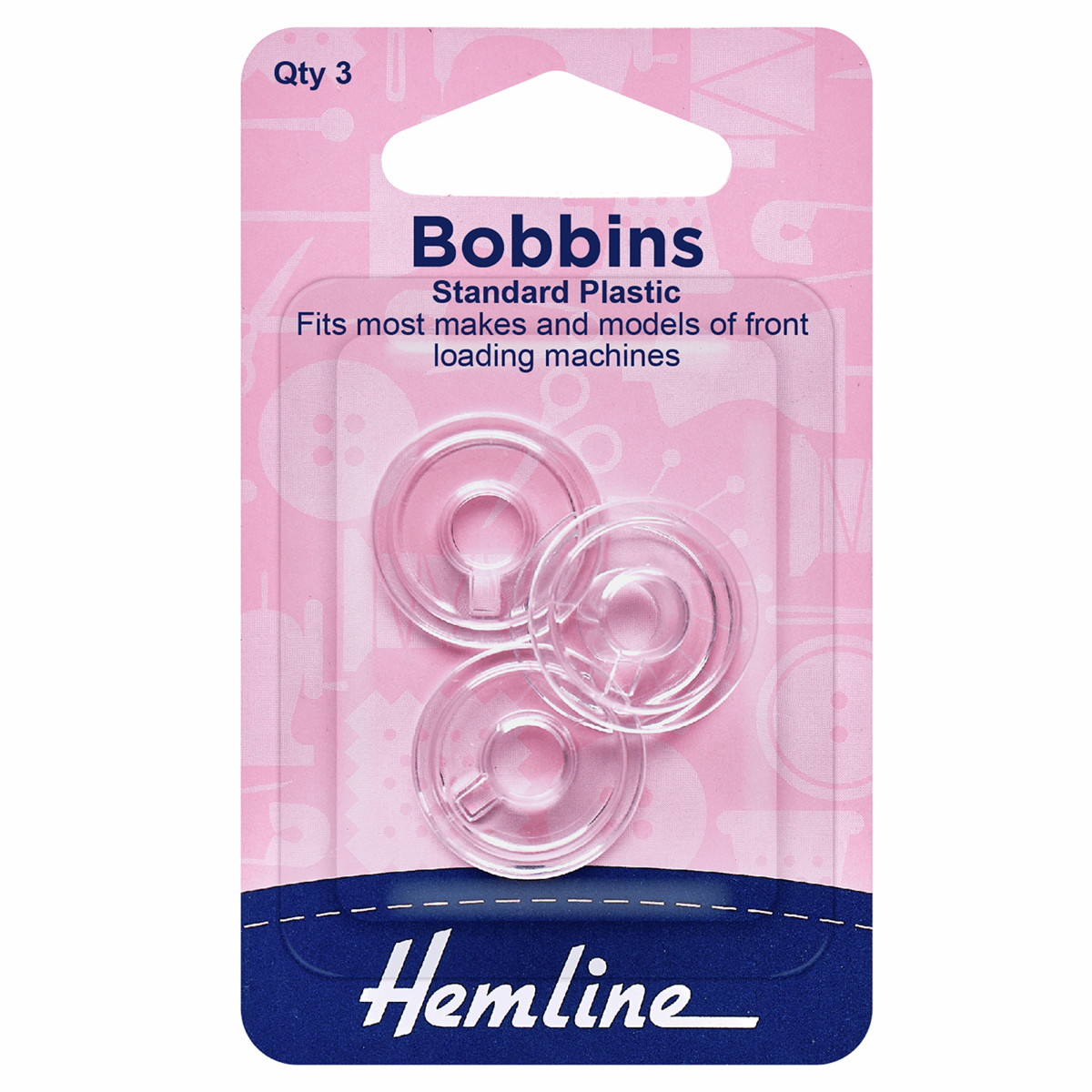 Hemline Plastic Bobbins: Universal/Class 15k - 3pc | Buy Online from The Home Crafters