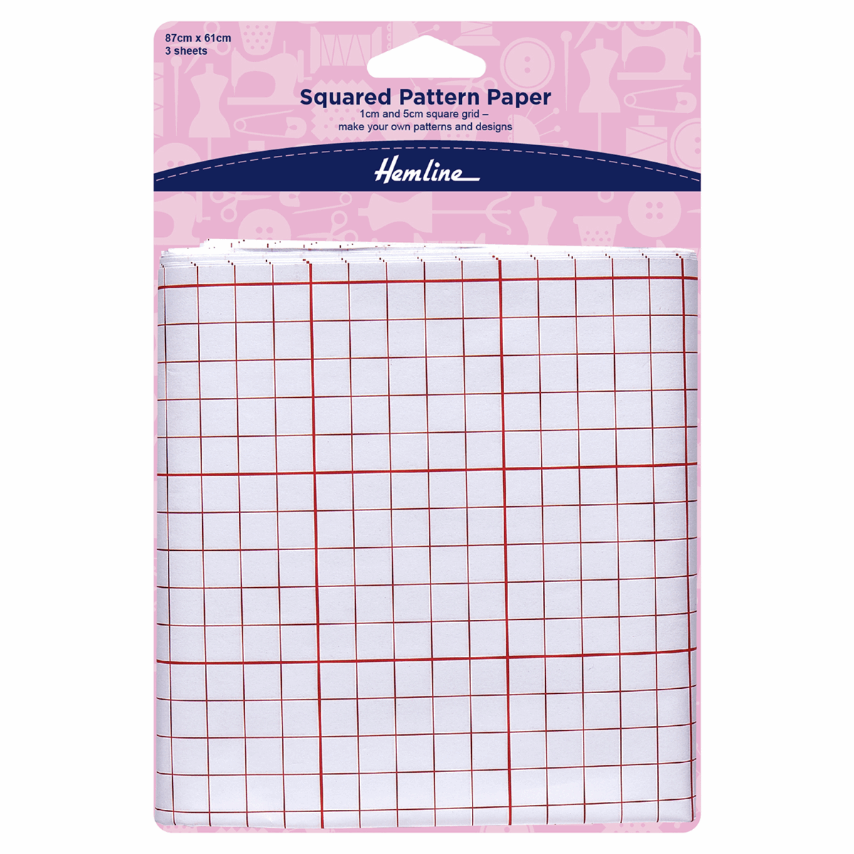 Hemline Square Pattern Tracing Paper - 3 sheets | Buy Online from The Home Crafters