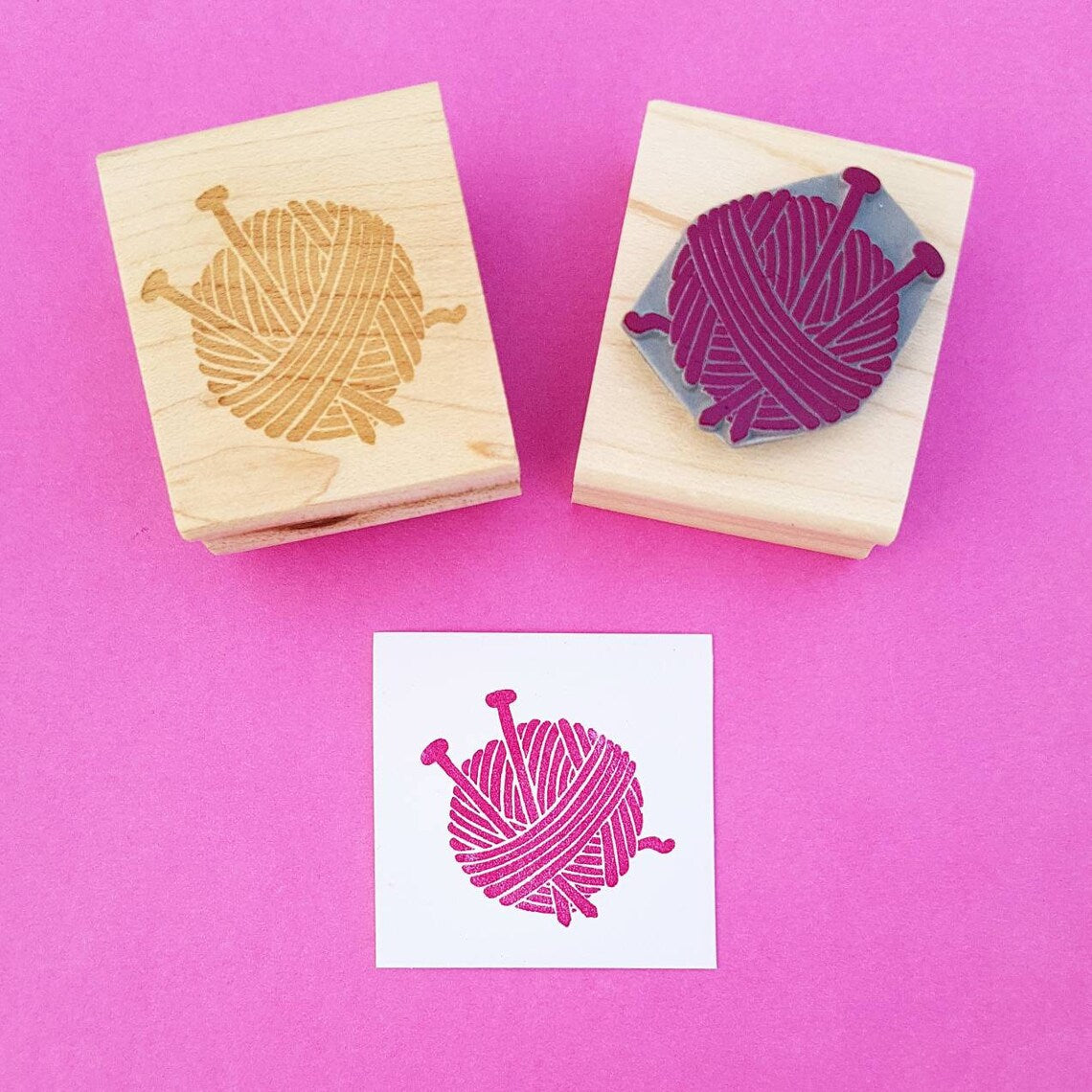 Skull & Cross Buns Artisan Rubber Stamp - Yarn & Needles