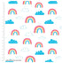 100% Cotton Fabric - Rainbows & Clouds - 43"