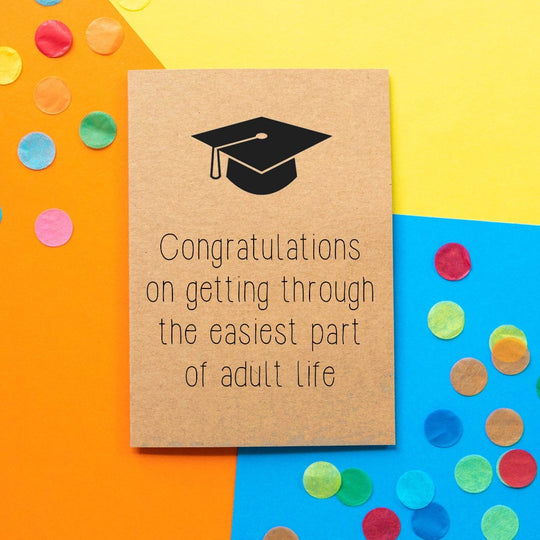 Bettie Confetti Funny Congratulations Graduation Card - Easiest Part of Life