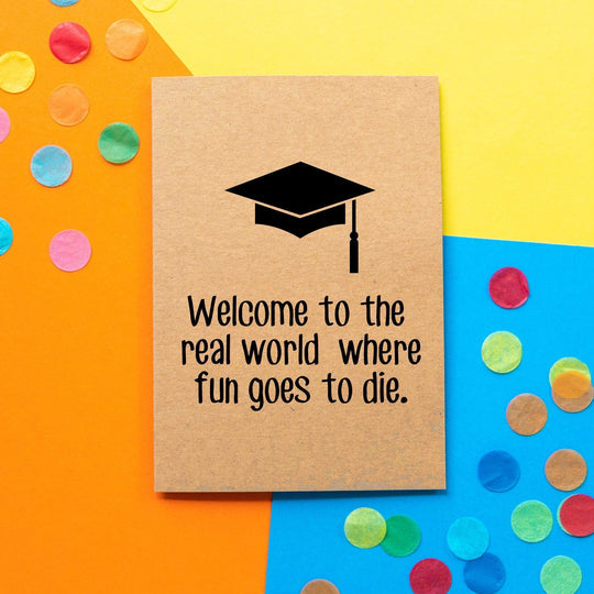 Bettie Confetti Funny Graduation Card - Where fun goes to die