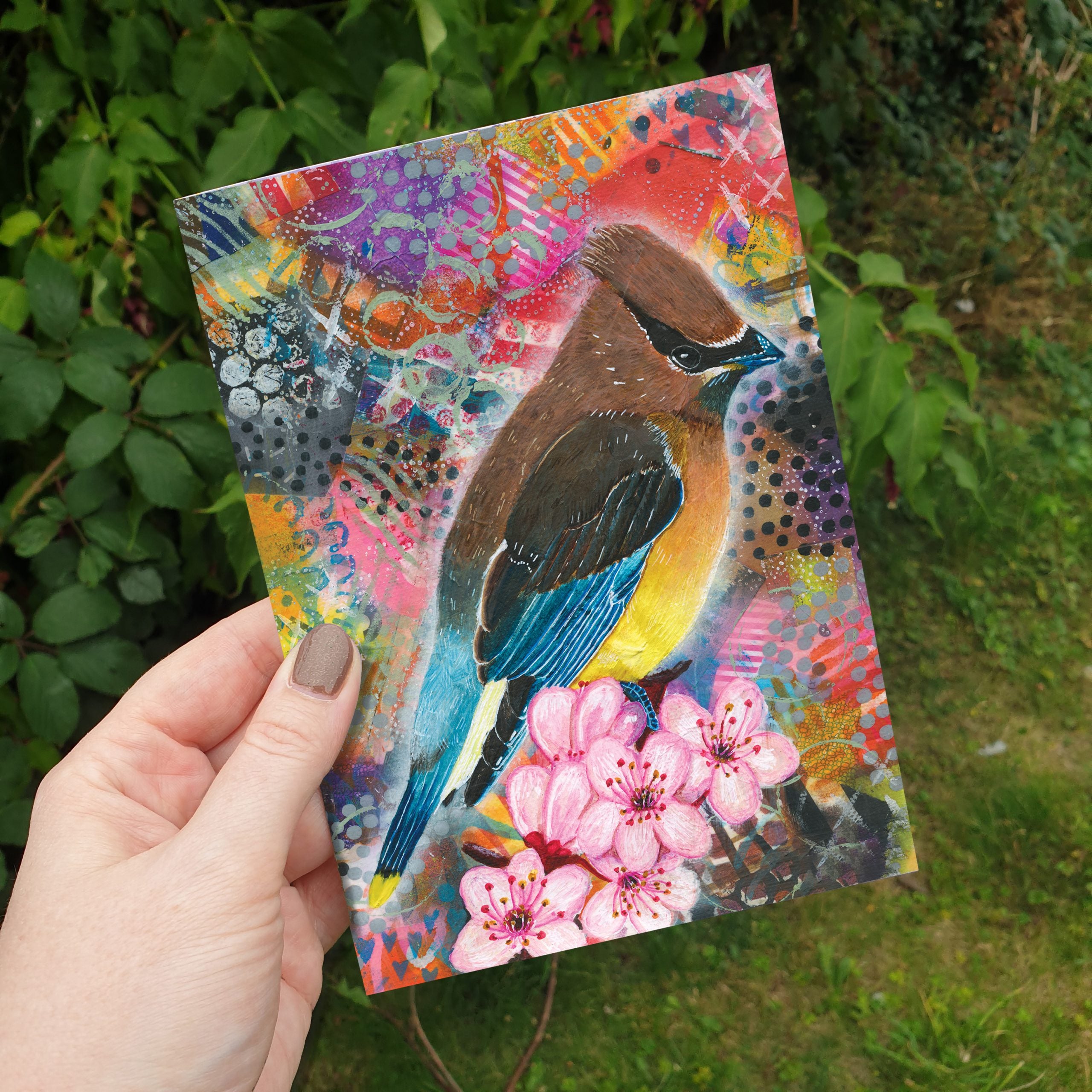 Themshed Creative Greetings Card - Nadia the Waxwing