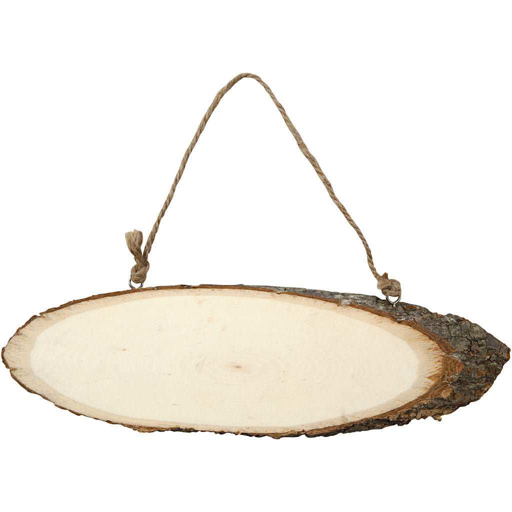 Natural Birch Wood Door Sign with string: 23 - 28cm | Buy Online from The Home Crafters
