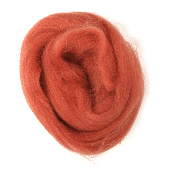 Natural Wool Roving: 10g: Cranberry | Buy Online from The Home Crafters