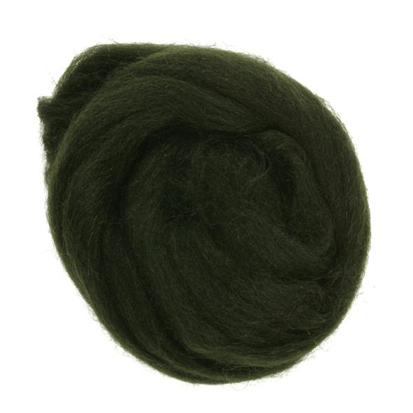 Natural Wool Roving: 10g: Dark Green | Buy Online from The Home Crafters
