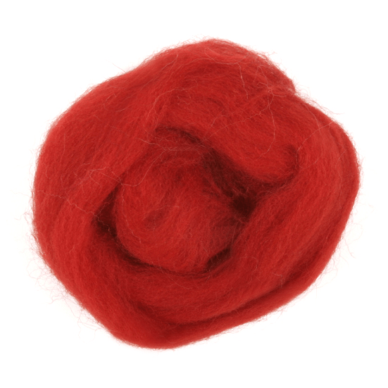 Natural Wool Roving: 10g: Dark Red | Buy Online from The Home Crafters