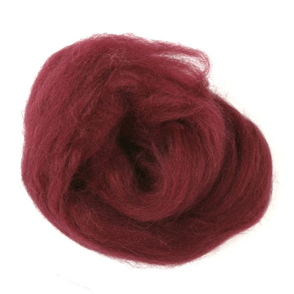 Natural Wool Roving: 10g: Wine | Buy Online from The Home Crafters