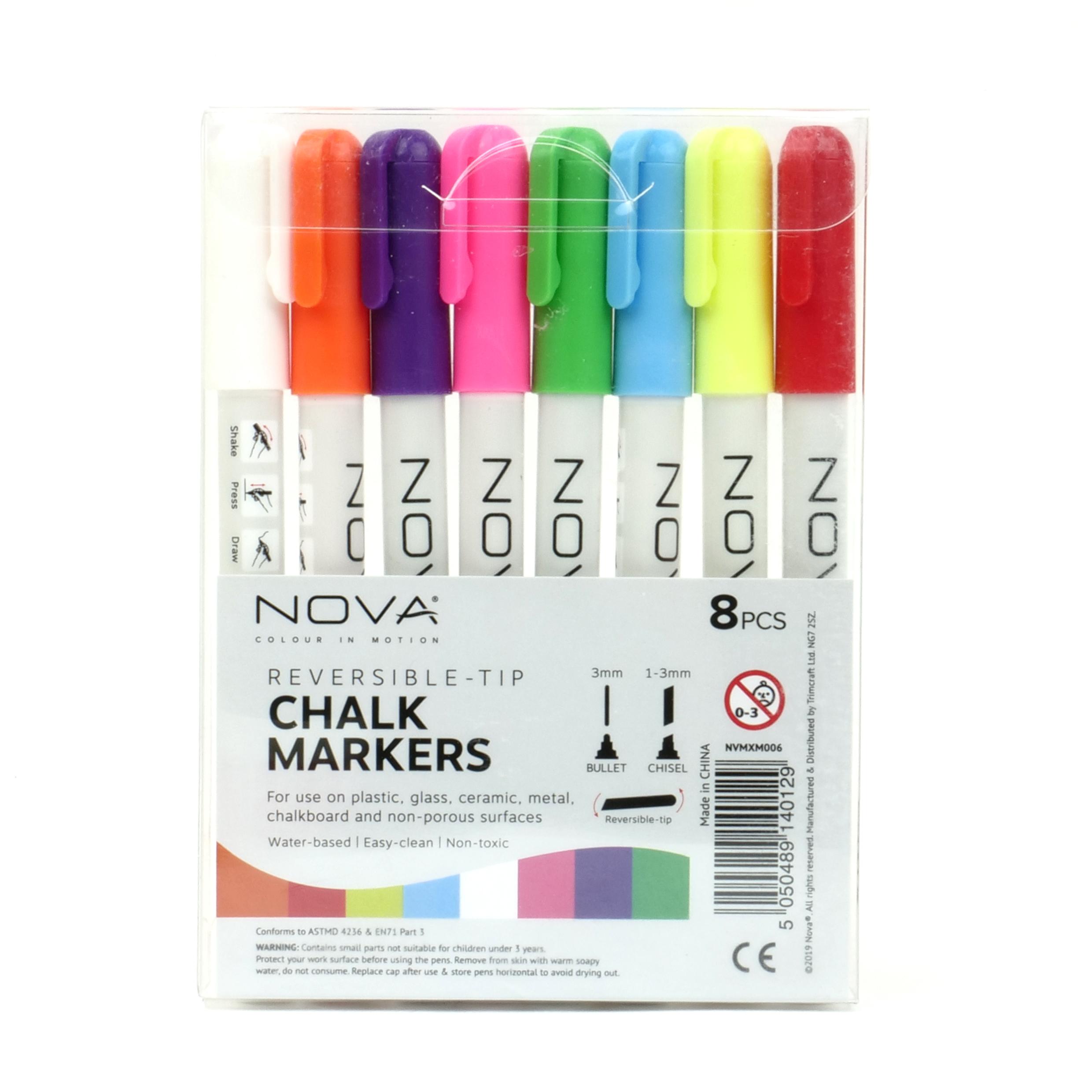 Nova Reversible Tip Chalk Markers - Fine