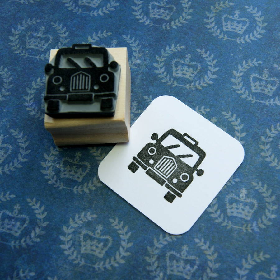 Skull & Cross Buns Mini Artisan Rubber Stamp - Taxi