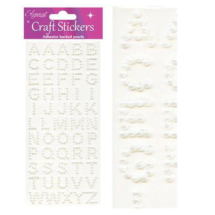 Eleganza Craft Stickers Adhesive Backed Pearls - Alphabet