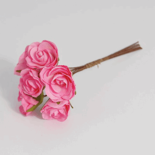 Paper Flowers: 18mm Wild Roses - 6 stems | Buy Online from The Home Crafters