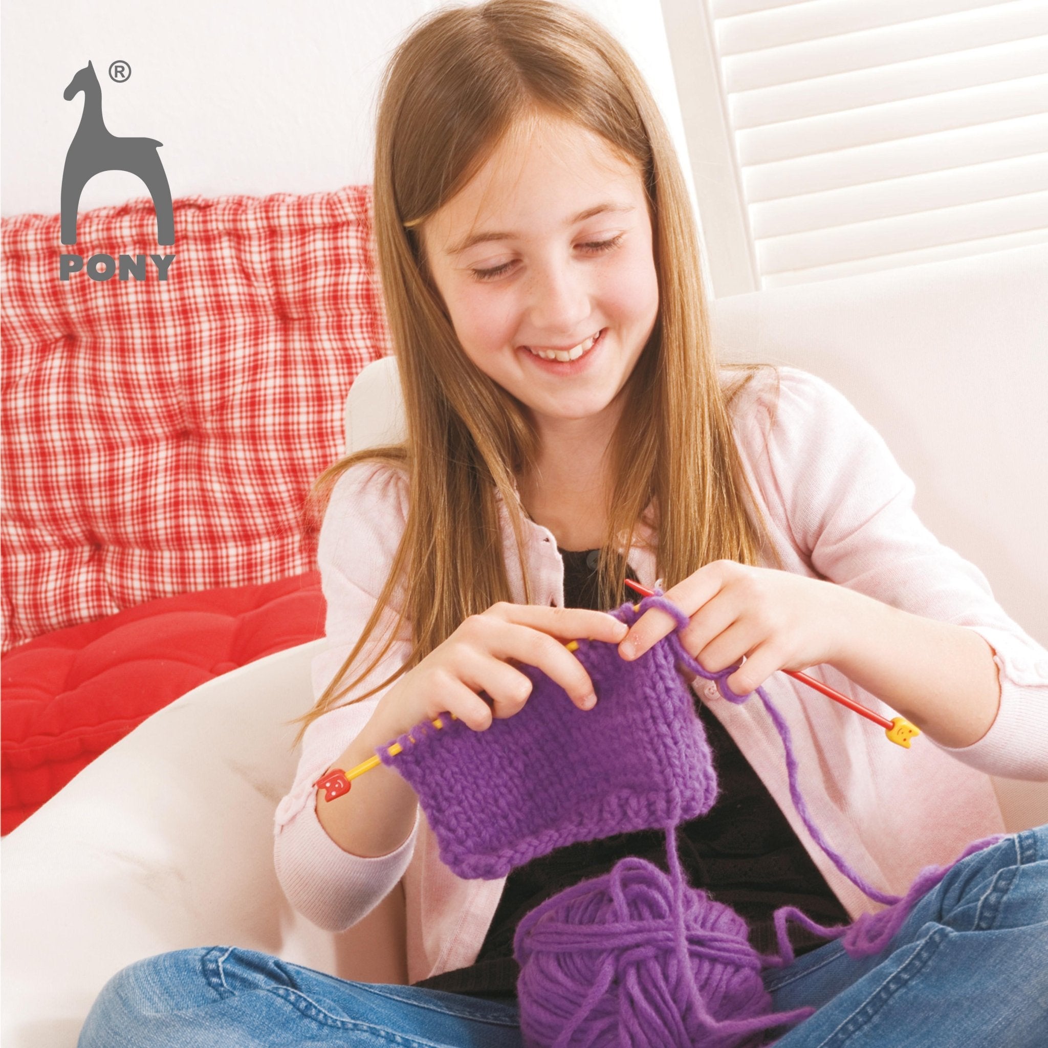 Pony Children's Plastic Knitting Needles | Buy Online from The Home Crafters