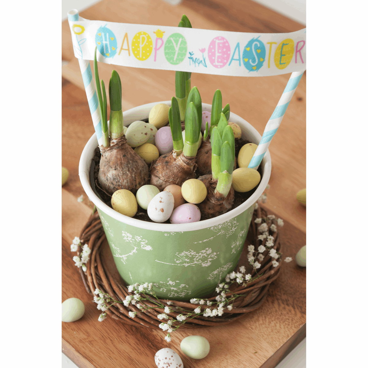 Ribbon: Happy Easter Eggs: 25mm | Buy Online from The Home Crafters