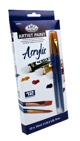 Royal & Langnickel Artist Paint Set with Brushes - Acrylic 12pk | Buy Online from The Home Crafters