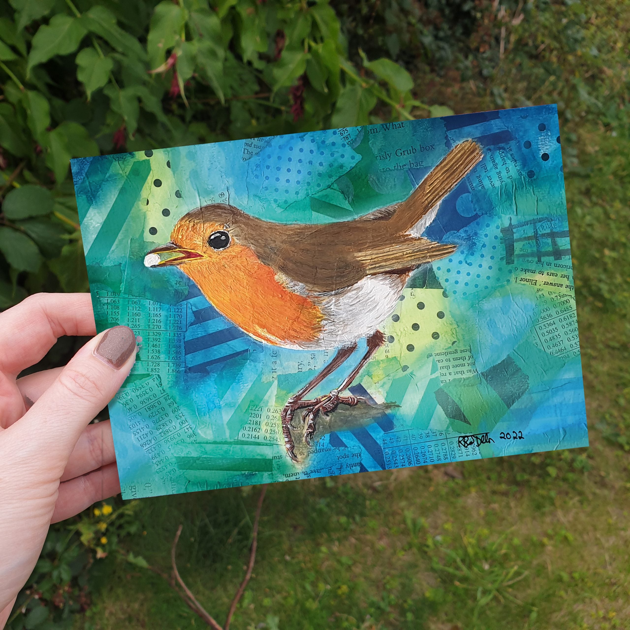 Themshed Creative Greetings Card - Russ the Robin