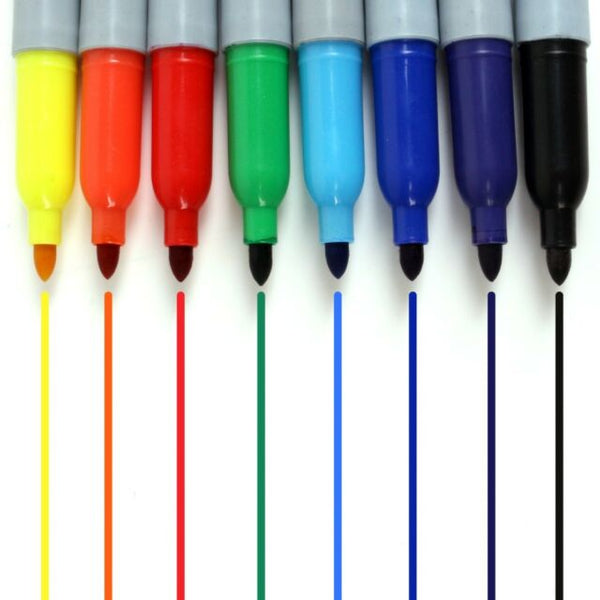 Multicoloured Permanent Marker Pens - 8pk