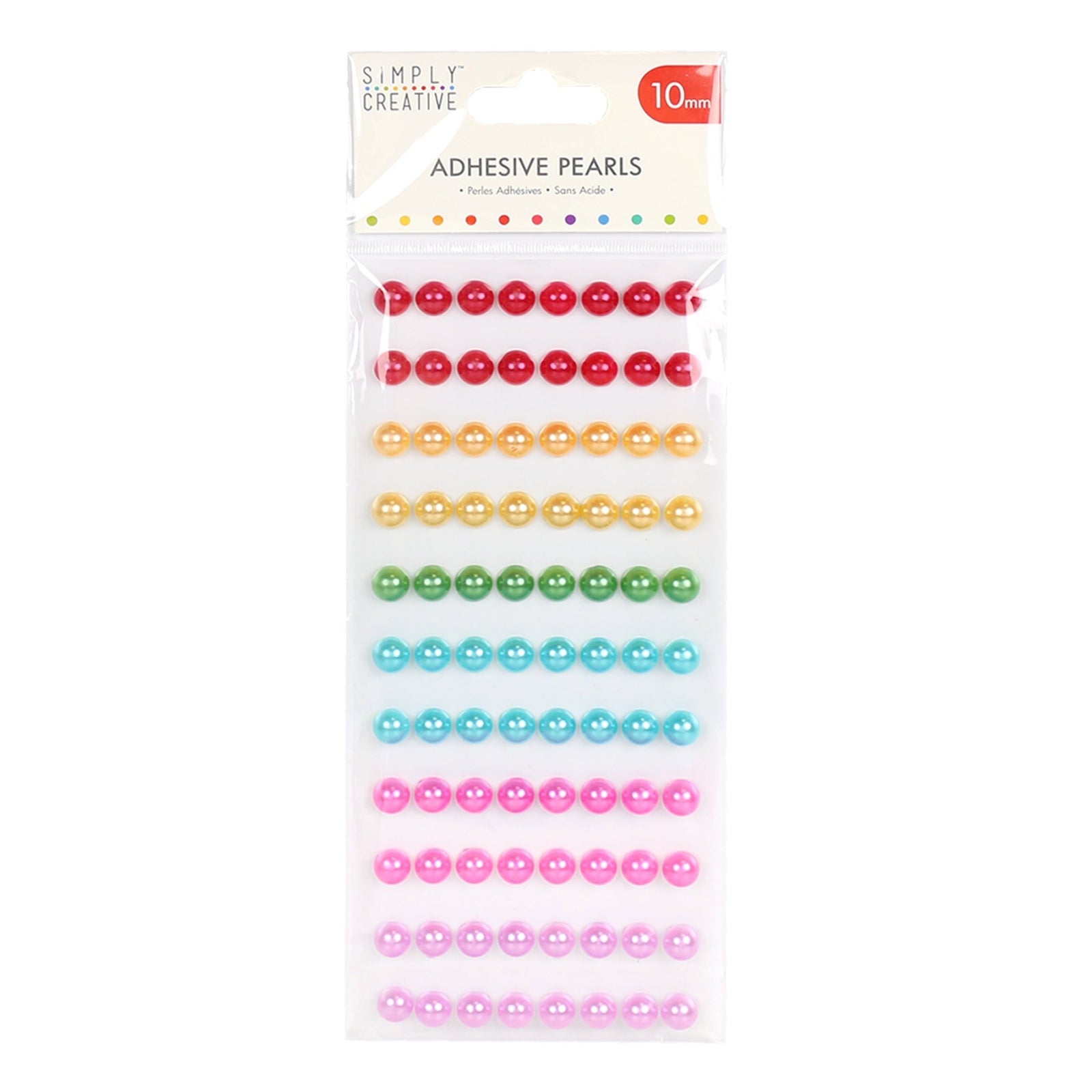 Simply Creative 10mm Adhesive Pearls - 88pk | Buy Online from The Home Crafters