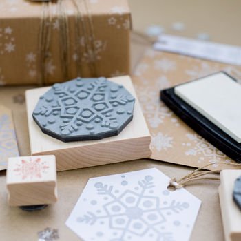 Skull & Cross Buns Artisan Rubber Stamp - Dotty Snowflake | Buy Online from The Home Crafters