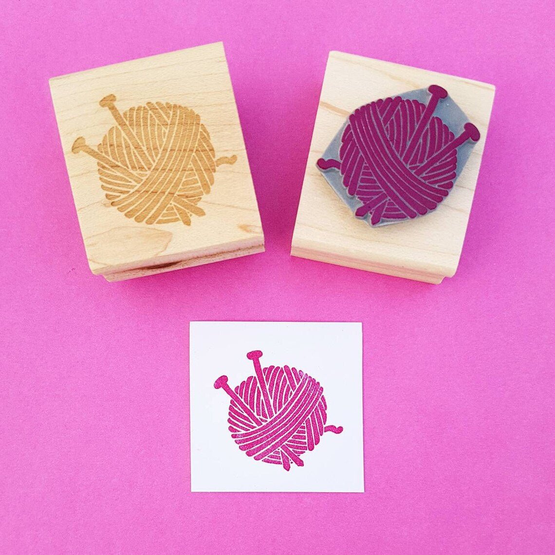 Skull & Cross Buns Artisan Rubber Stamp - Yarn & Needles | Buy Online from The Home Crafters