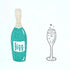 Skull & Cross Buns Artisan Rubber Stamps - Prosecco Glass and Bottle | Buy Online from The Home Crafters