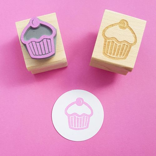 Skull & Cross Buns Mini Artisan Rubber Stamp - Cherry Cupcake | Buy Online from The Home Crafters